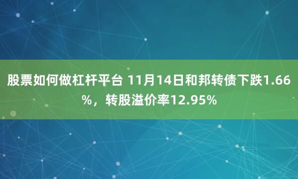 股票如何做杠杆平台 11月14日和邦转债下跌1.66%,转股溢价率12.95%